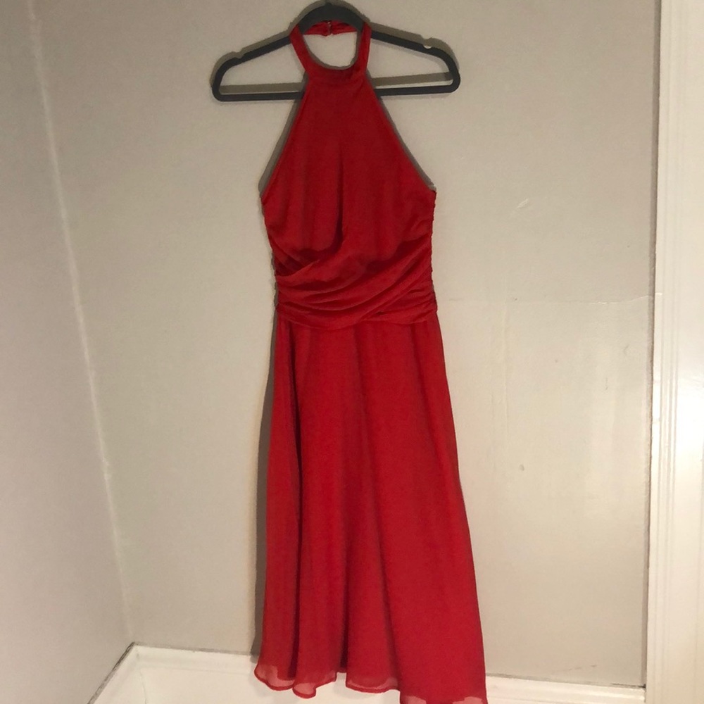 Long red dress
